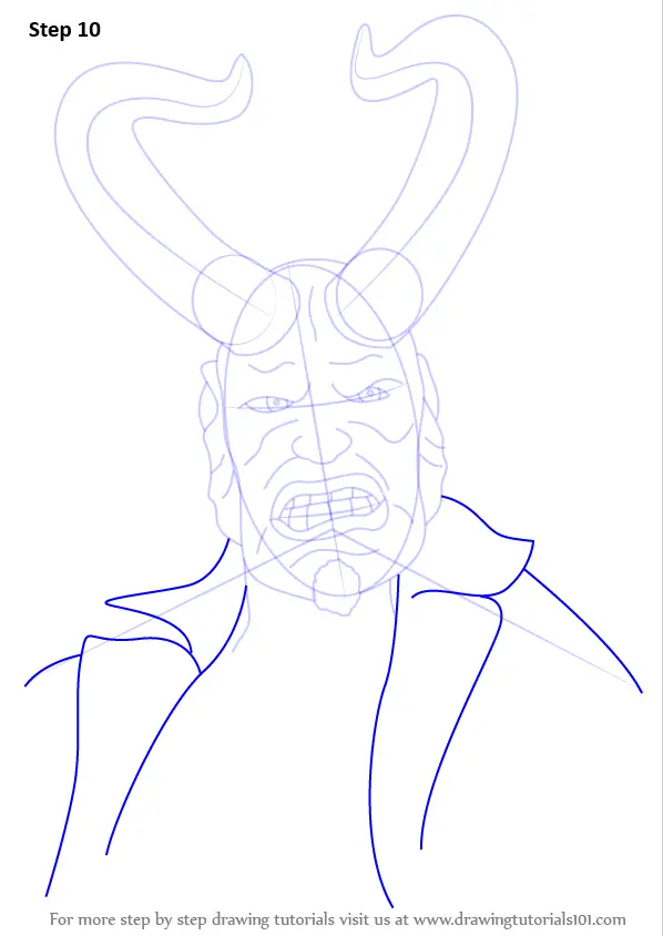 How to Draw Hellboy with Horns (Hellboy) Step by Step ...