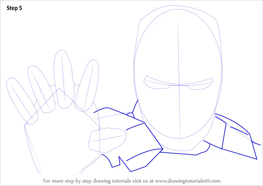 Learn How to Draw Iron Man Face (Iron Man) Step by Step : Drawing Tutorials