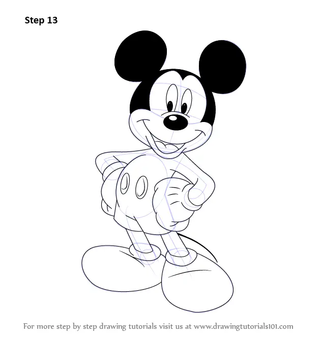 How To Draw A Mickey Mouse Step by Step 13 Easy Phase