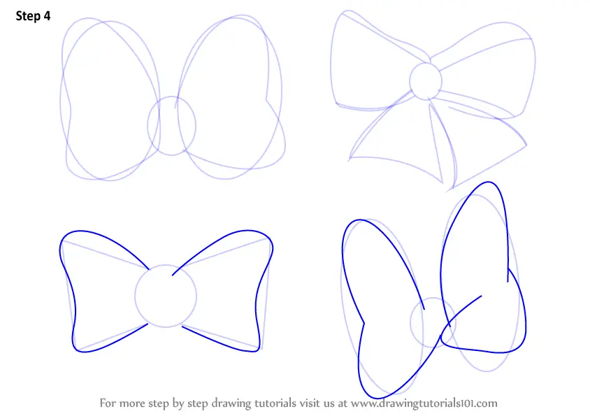 How to Draw Minnie Mouse Bow Tie (Minnie Mouse) Step by Step