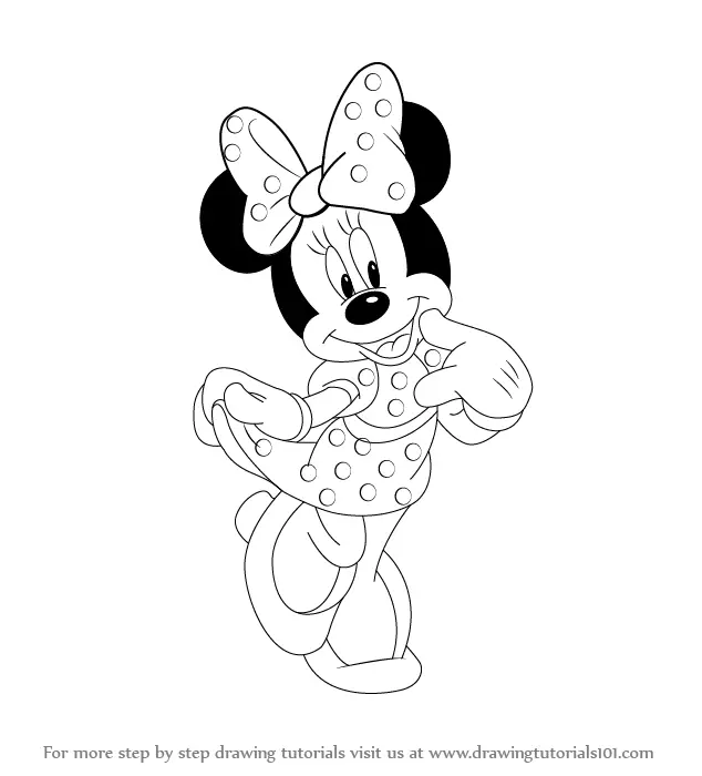 How to draw Minnie Mouse | Step by step Drawing tutorials