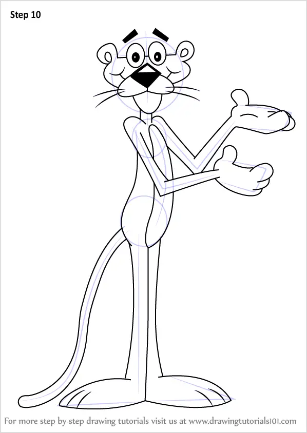 Learn How to Draw Pink Panther Easy (Pink Panther) Step by Step