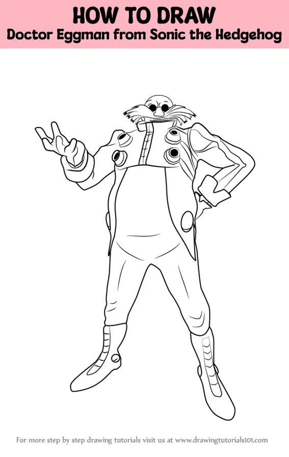 How To Draw Doctor Eggman From Sonic The Hedgehog Sonic The Hedgehog Step By Step