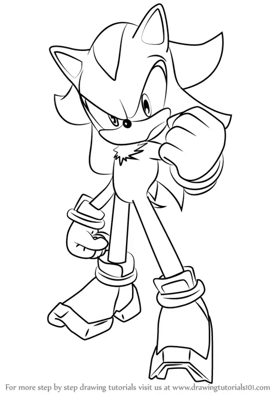 How to Draw Shadow the Hedgehog from Sonic the Hedgehog (Sonic the