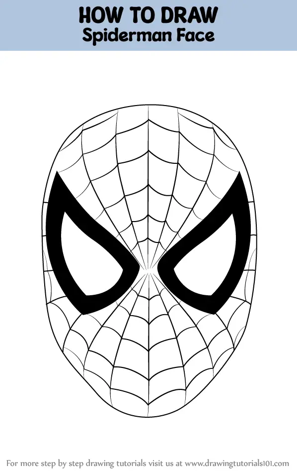 How to Draw Spiderman Face (Spiderman) Step by Step ...
