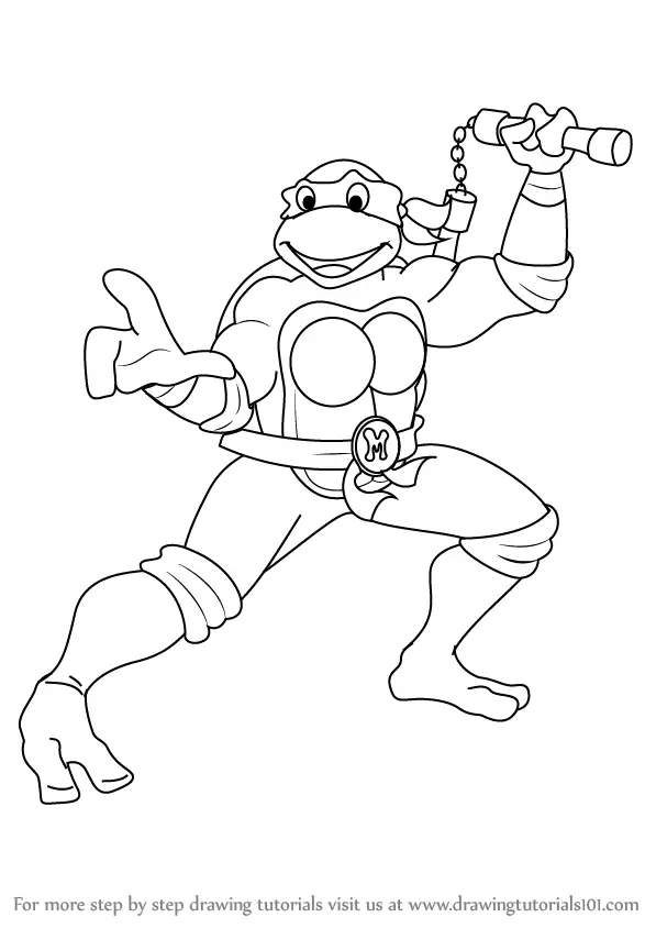 ninja turtles coloring pages michelangelo face