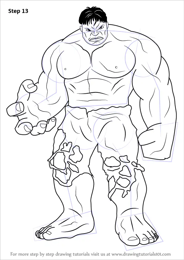 Learn How To Draw The Hulk The Hulk Step By Step Drawing Tutorials