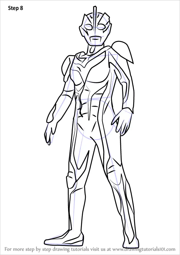 Learn How to Draw Dark Zagi Ultraman Step by Step 