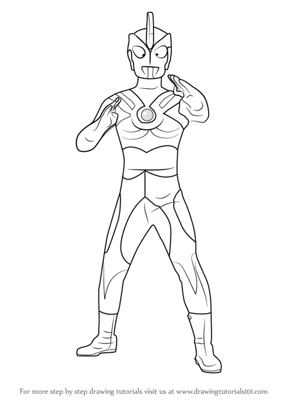 Gambar Learn Draw Ultraman Ace Step Drawing Tutorials Coloring Pages di ...