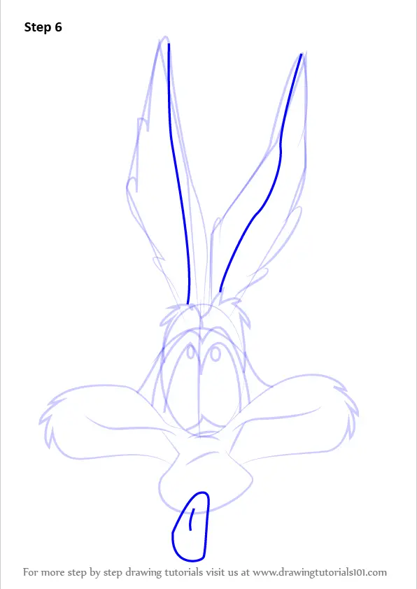 How to Draw Wile E. Coyote Face (Wile E. Coyote) Step by Step
