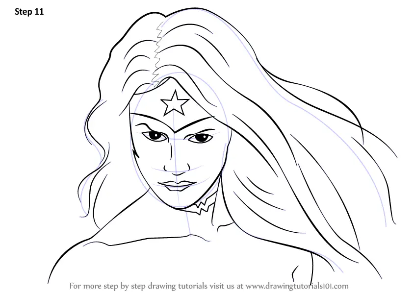 How to Draw Wonder Woman Face (Wonder Woman) Step by Step