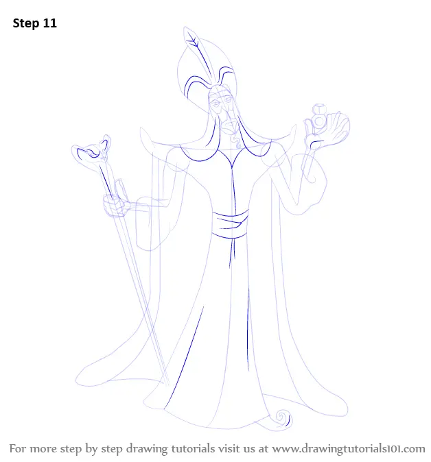 How to Draw Jafar from Aladdin (Aladdin) Step by Step