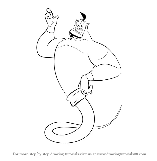 How to Draw The Genie from Aladdin (Aladdin) Step by Step