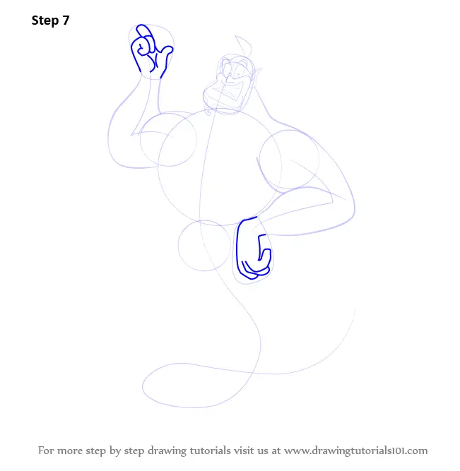 How To Draw The Genie From Aladdin Aladdin Step By Step
