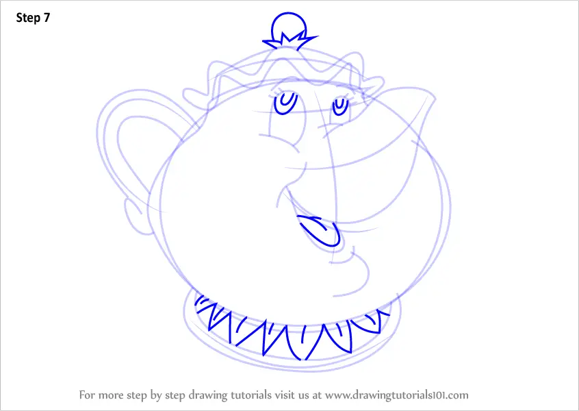 How to Draw Mrs. Potts from Beauty and the Beast (Beauty and the Beast