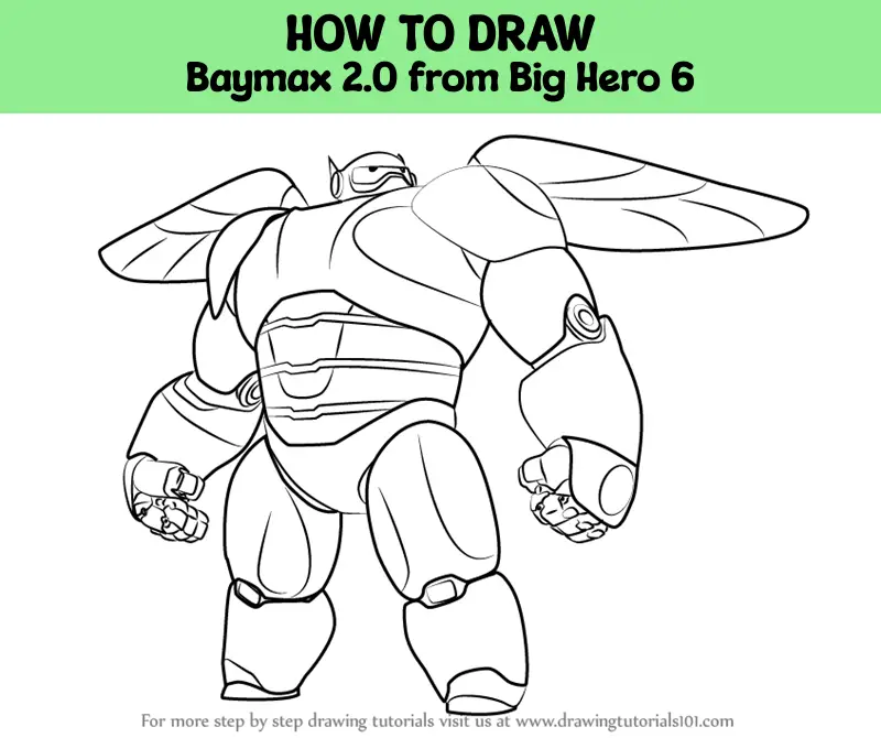 How To Draw Baymax 2.0 From Big Hero 6 (Big Hero 6) Step By Step ...