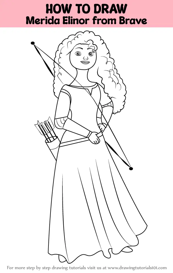 How to Draw Merida Elinor from Brave (Brave) Step by Step