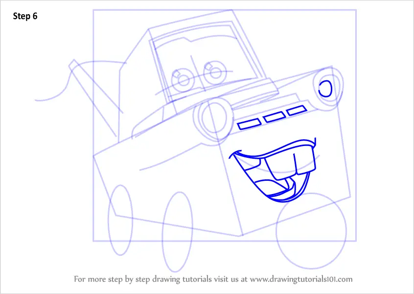 Learn How to Draw Tow Mater from Cars 3 (Cars 3) Step by ...