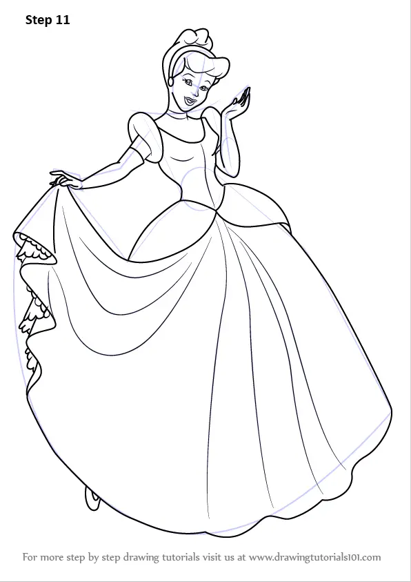 Learn How to Draw Princess Cinderella (Cinderella) Step by Step
