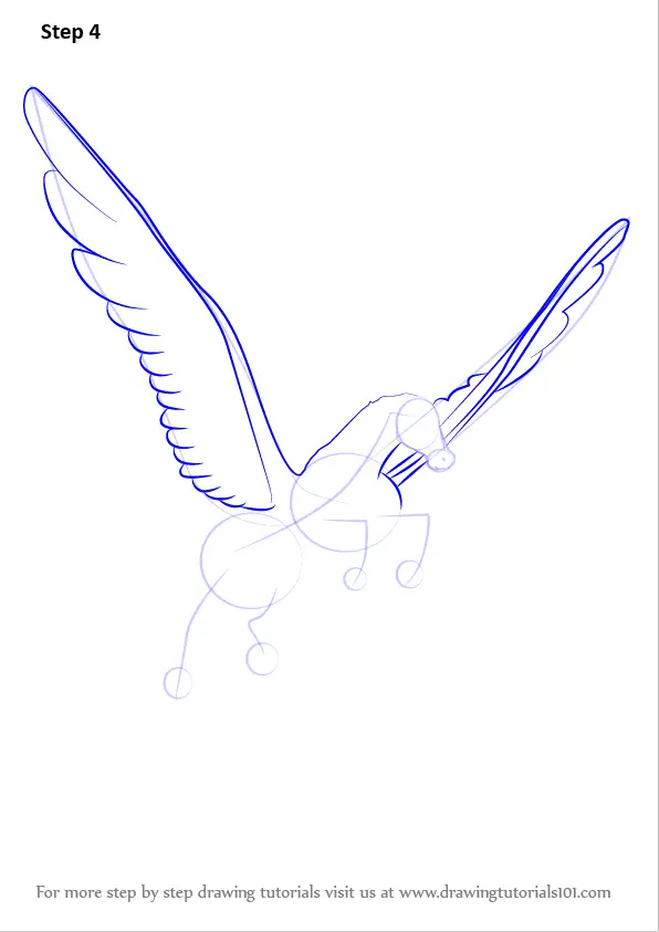 how to draw Father Pegasus from Fantasia step 4