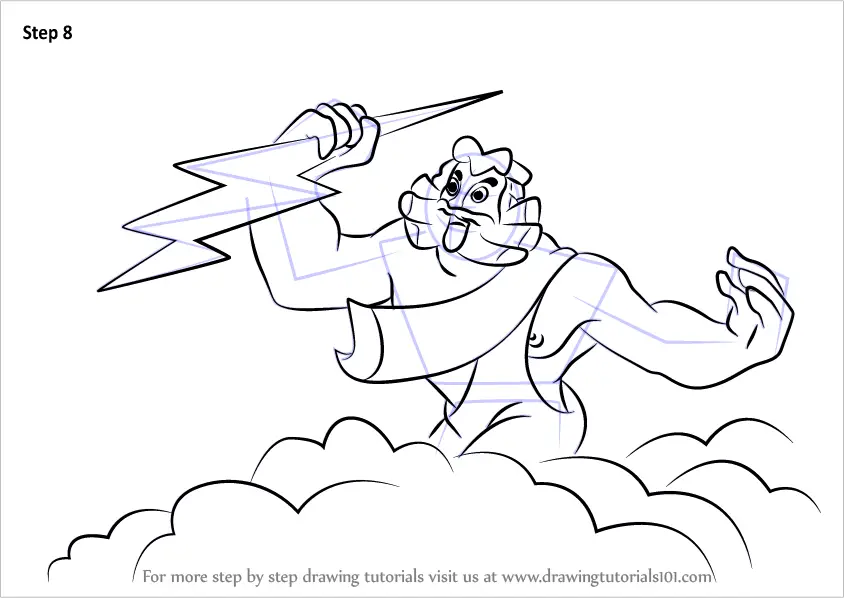 Learn How to Draw Zeus from Fantasia Fantasia Step by