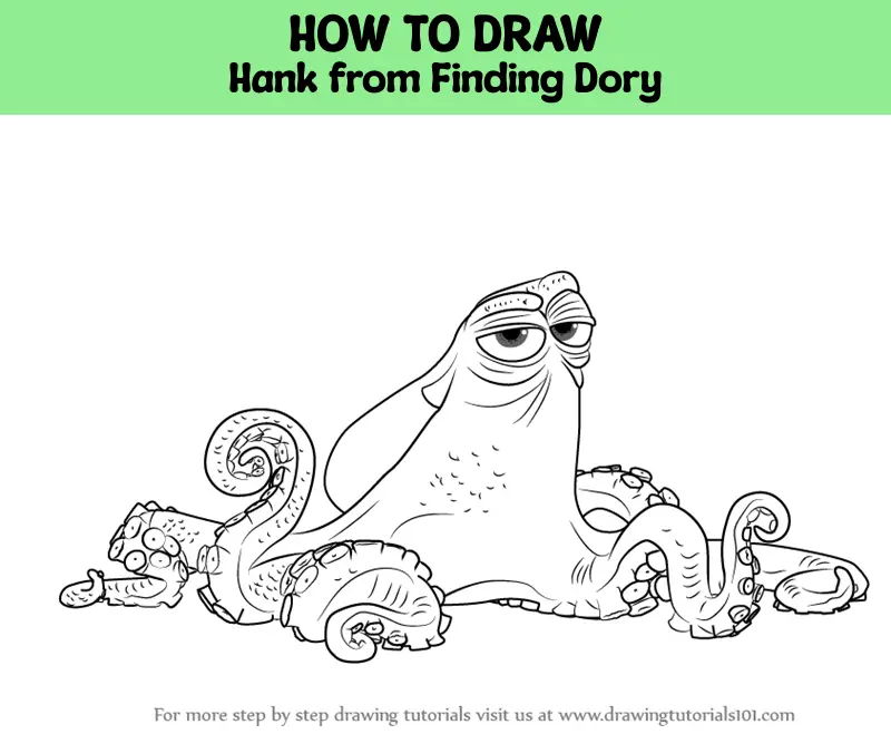 How to Draw Hank from Finding Dory (Finding Dory) Step by Step ...