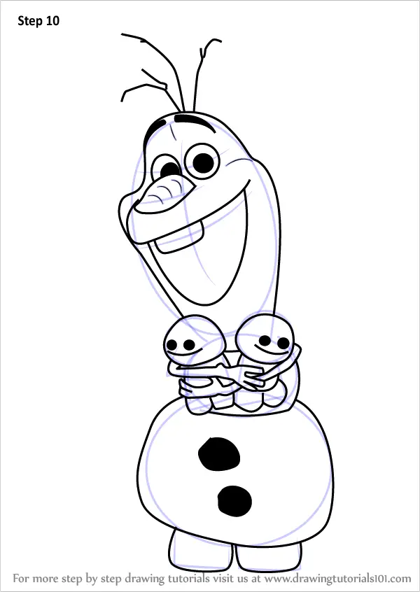 Step by Step How to Draw Olaf from Frozen Fever : DrawingTutorials101.com