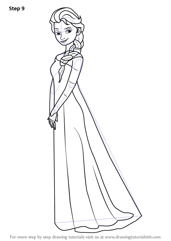 Learn How to Draw Elsa from Frozen (Frozen) Step by Step Drawing