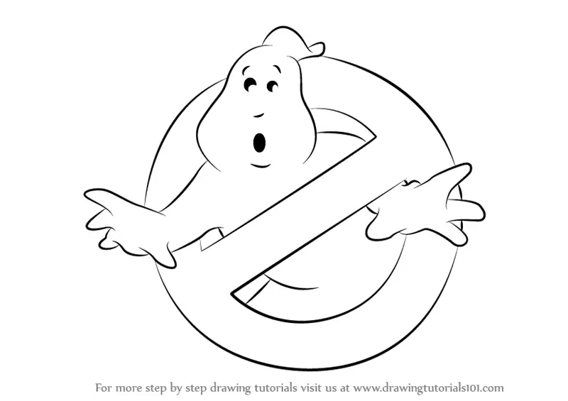 how to draw Ghostbusters Logo step 0