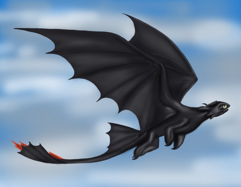 night fury dragon flying
