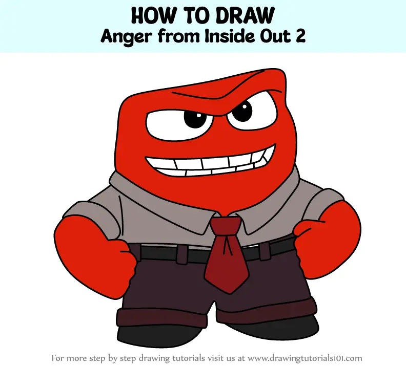 How to Draw Anger from Inside Out 2 (Inside Out 2) Step by Step ...