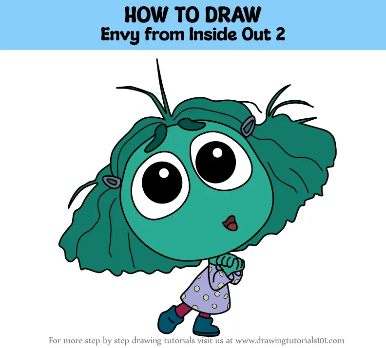 How to Draw Envy from Inside Out 2 (Inside Out 2) Step by Step ...