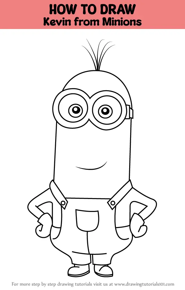 How to Draw Kevin from Minions (Minions) Step by Step |  DrawingTutorials101.com