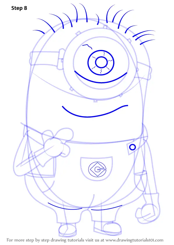 Step by Step How to Draw Stuart from Minions