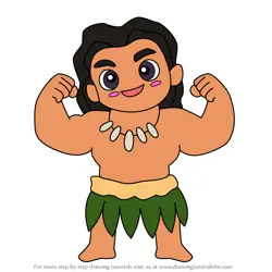 How to Draw Chibi Maui from Moana 2