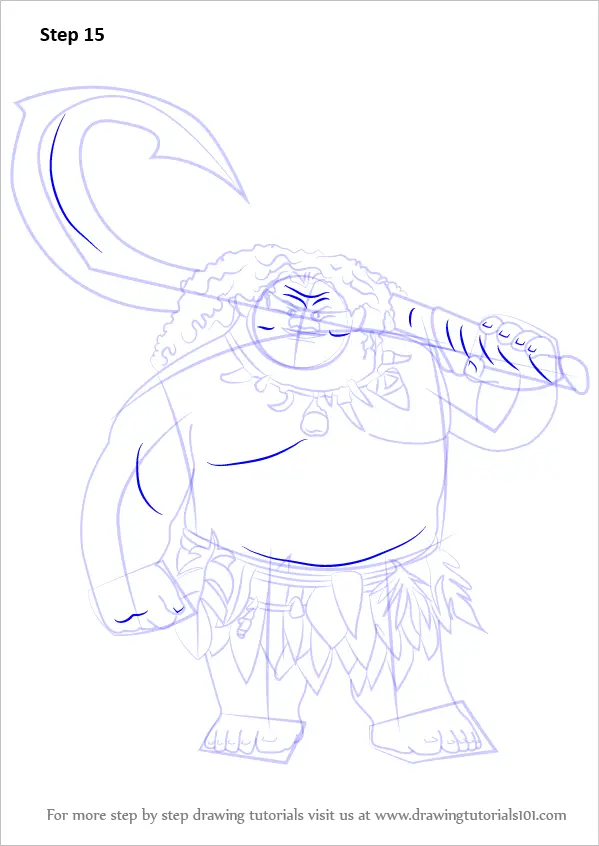 Learn How To Draw Maui From Moana Moana Step By Step Drawing Tutorials