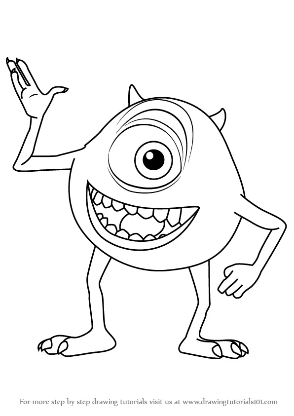 how to draw baby mike wazowski from monsters university