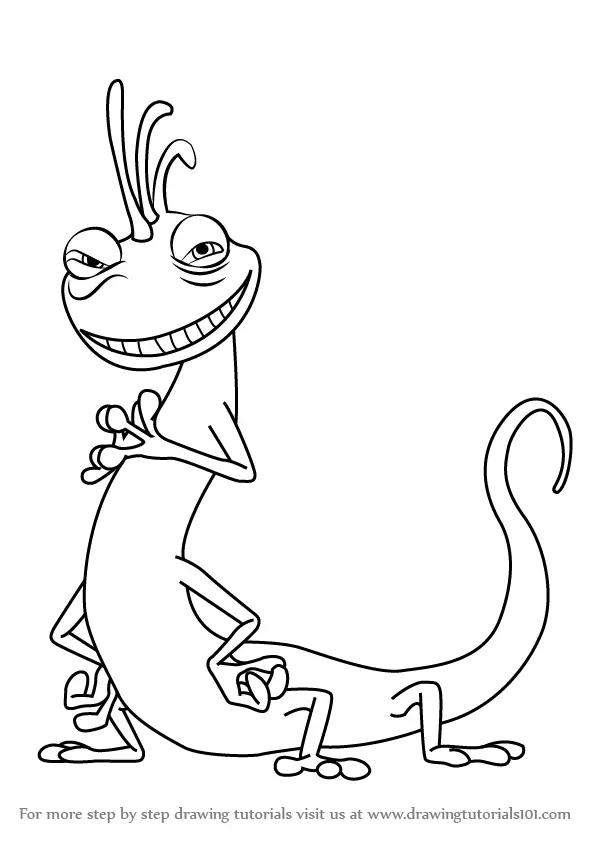 How to Draw Randall Boggs from Monsters, Inc. (Monsters, Inc) Step by