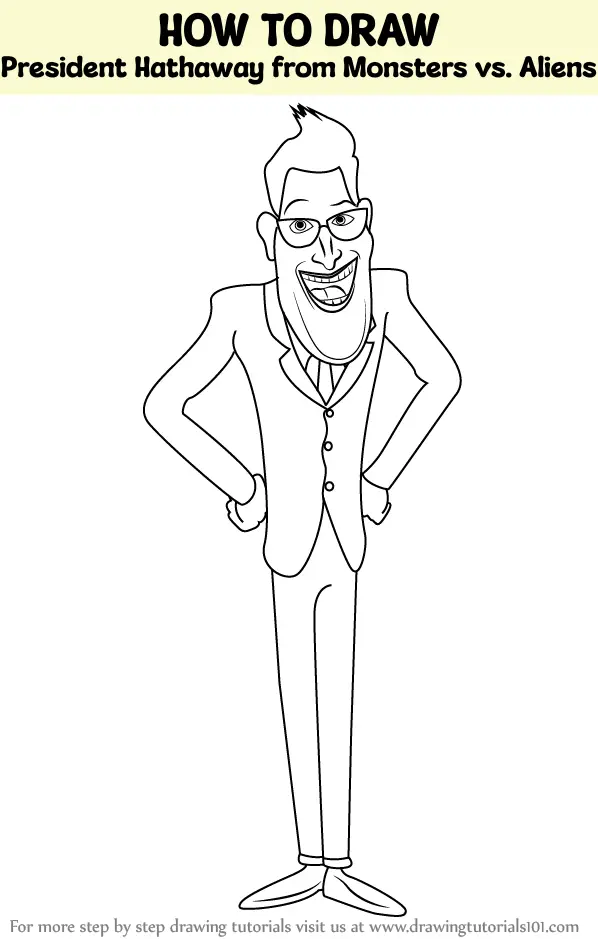 president hathaway coloring pages for kids monsters vs aliens