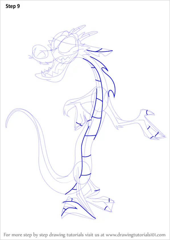 Learn How to Draw Mushu from Mulan Mulan Step by Step 