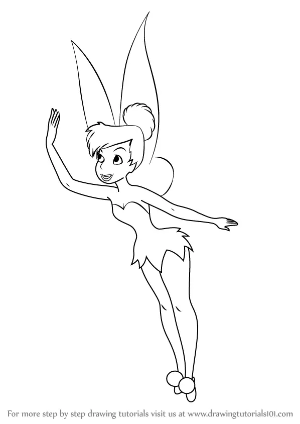 How to Draw Tinkerbell Step by Step with Easy Drawing Lesson - How to Draw  Step by Step Drawing Tutorials