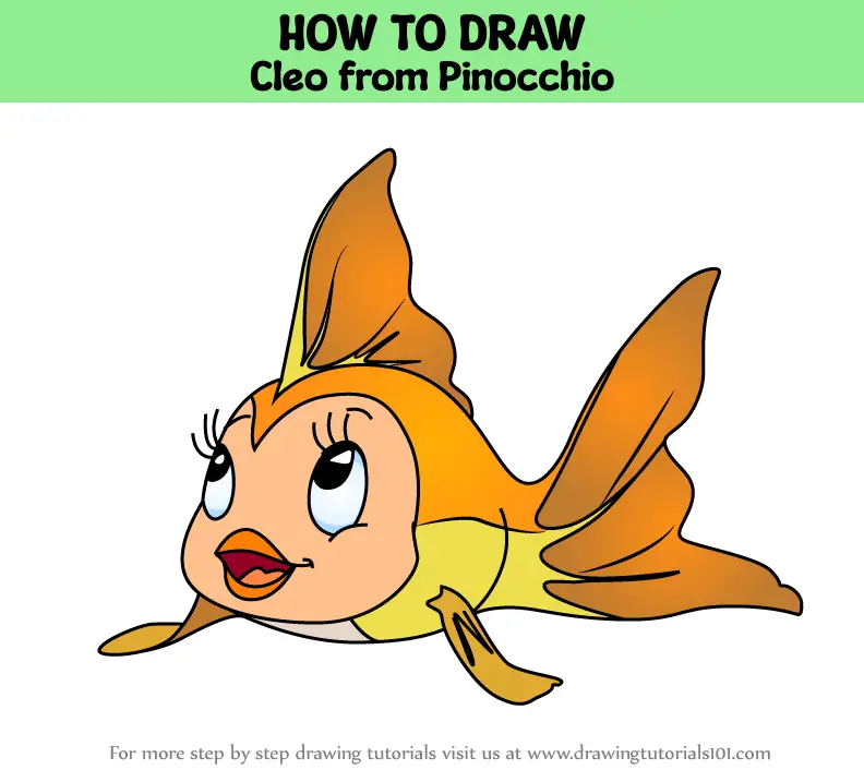 How to Draw Cleo from Pinocchio (Pinocchio) Step by Step ...