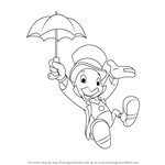 How to Draw Jiminy Cricket from Pinocchio
