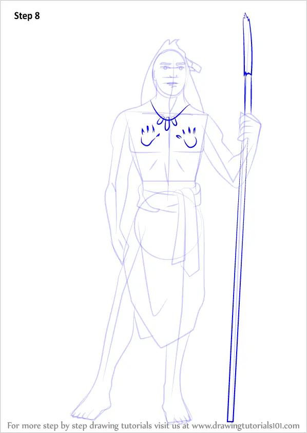 How to Draw Kocoum from Pocahontas (Pocahontas) Step by Step ...