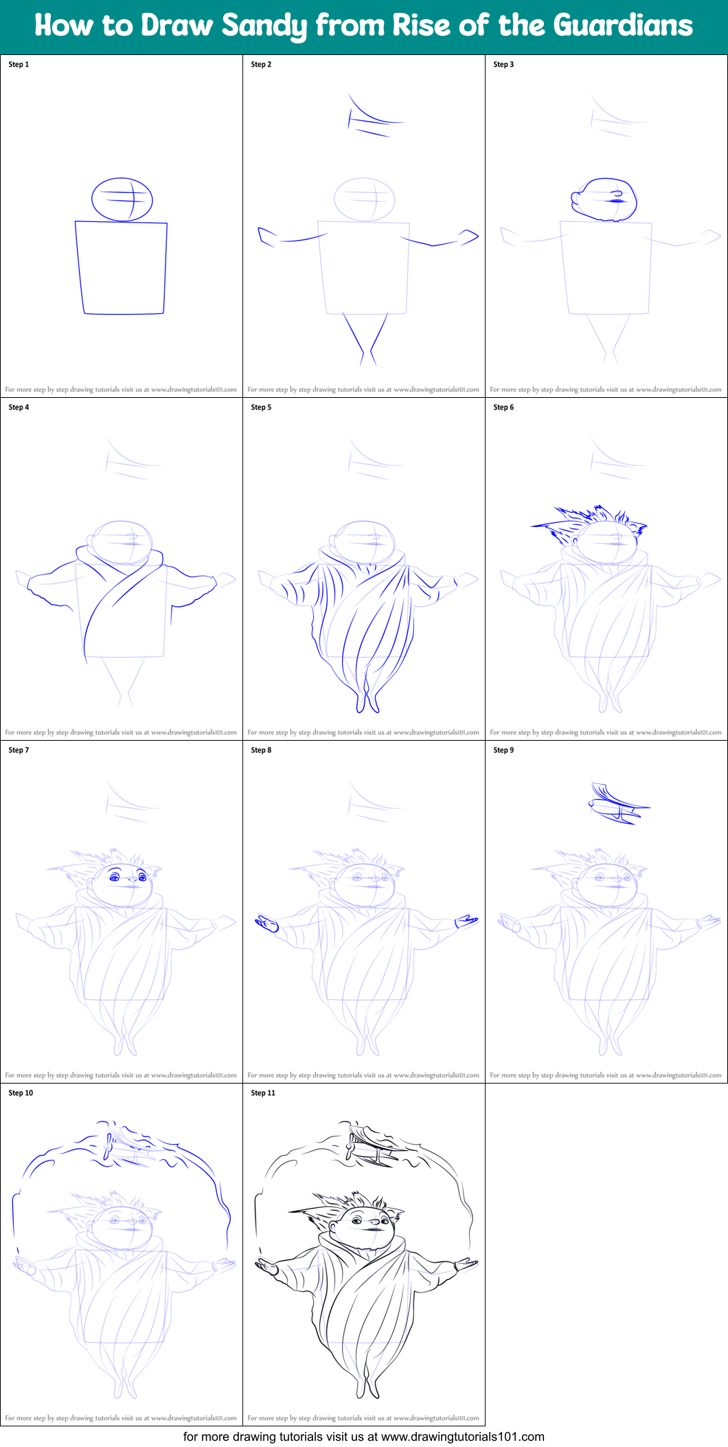 How to Draw Sandy from Rise of the Guardians (Rise of the Guardians ...