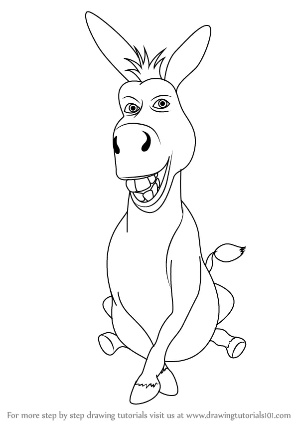 How to Draw Donkey from Shrek (Shrek) Step by Step