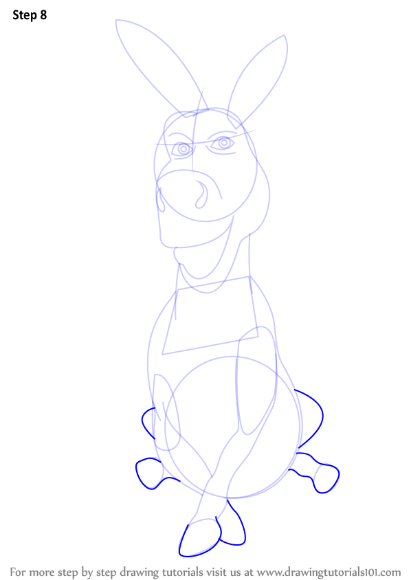 How to Draw Donkey from Shrek (Shrek) Step by Step