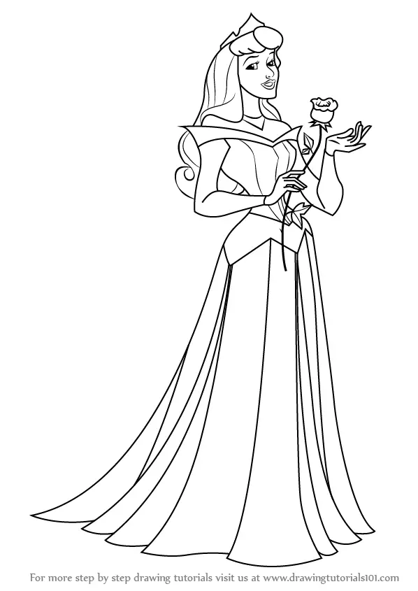 how to draw Princess Aurora from Sleeping Beauty step 0