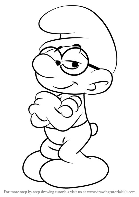 How to Draw Brainy Smurf from Smurfs The Lost Village (Smurfs The