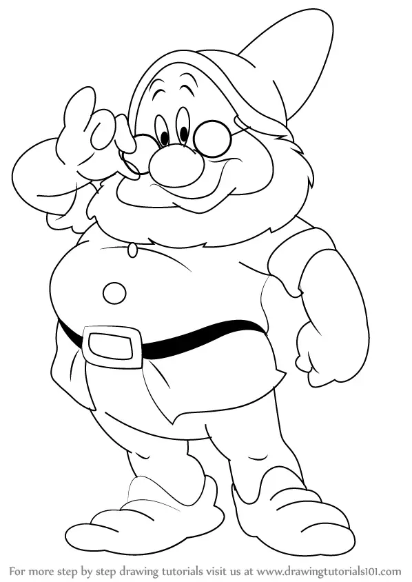 How to Draw Doc Dwarf from Snow White and the Seven Dwarfs (Snow White